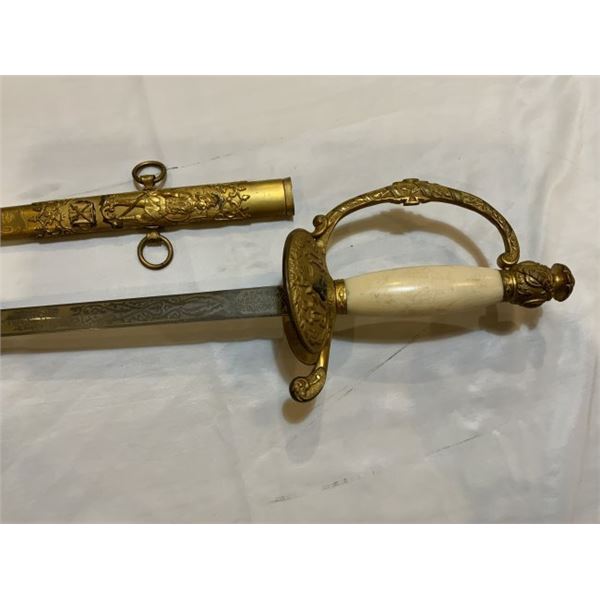 ANTIQUE US MASONIC KNIGHTS TEMPLAR GOLD SWORD