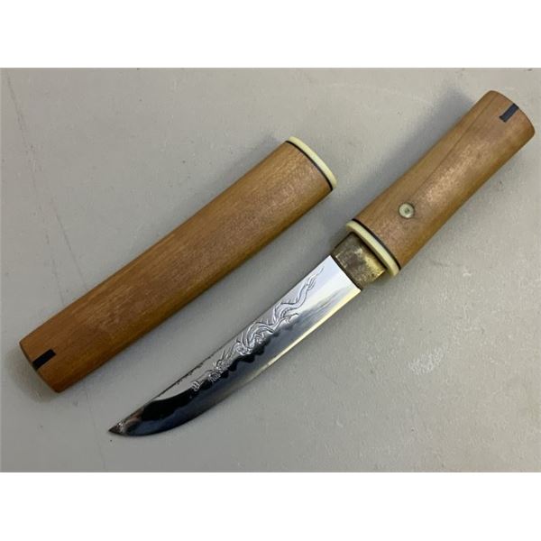 ANTIQUE JAPANESE TANTO SEPPUKU HARAKIRI CARVED HORIMONO DRAGON BLADE