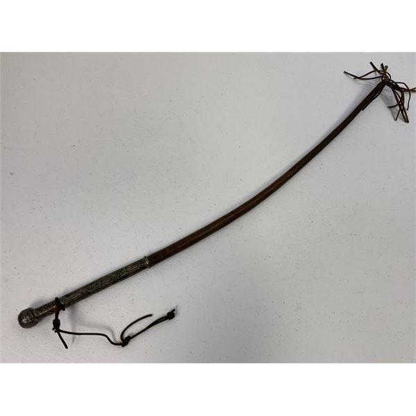 ANTIQUE RUSSIAN COSSACK CAUCASIAN HORE RIDING WHIP SILVER DECORATED
