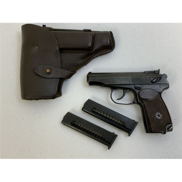 RUSSIAN MAKAROV BY IMEZ PISTOL COMPLETE WITH HOLSTER AND 2 MAGAZINES