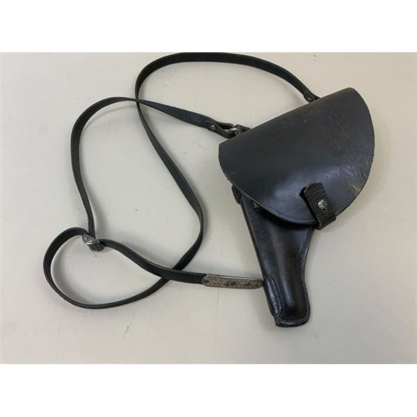 RUSSIAN COSSACK RARE LEFT SIDE NAGANT REVOLVER HOLSTER AND SILVER DECORATED BELT