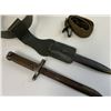 Image 6 : WWII ITALY COMBAT BELT COMPLETE WITH AMMO POUCHES AND BAYONET AND CROSS STRAP