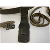 Image 2 : ANTIQUE ITALIAN MILITARY LEATHER PISTOL BELT WITH BAYONET FROG WWI / WWII