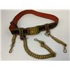 Image 1 : ANTIQUE DRESS SWORD BELT WITH BRASS HANGERS AND BUCKLE
