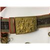 Image 2 : ANTIQUE DRESS SWORD BELT WITH BRASS HANGERS AND BUCKLE