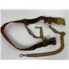 Image 6 : ANTIQUE DRESS SWORD BELT WITH BRASS HANGERS AND BUCKLE