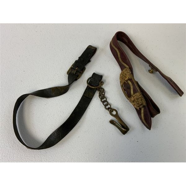 ANTIQUE BRITISH VICTORIAN SWORD SUSPENSION STRAPS