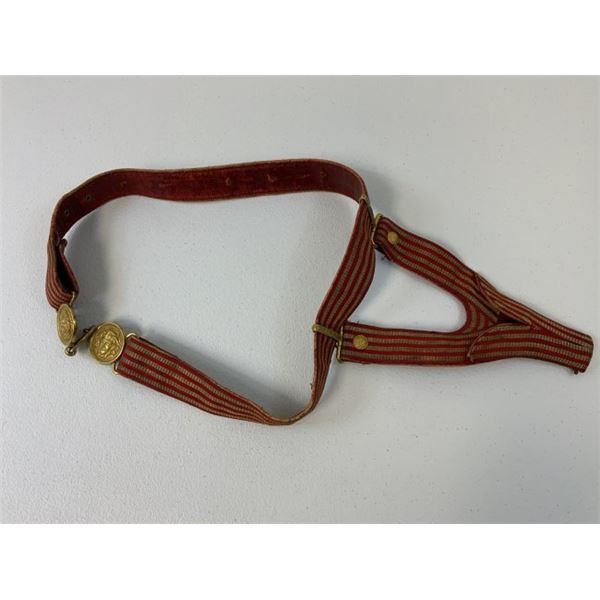 ANTIQUE BRITISH OFFICERS VICTORIAN SWORD BELT LION HEAD BUCKLES