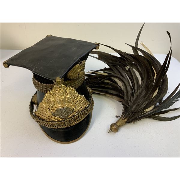 BRITISH ROYAL  9th LANCERS OTHER RANKS HELMET TSCHAPKA CAP WITH PLUMAGE