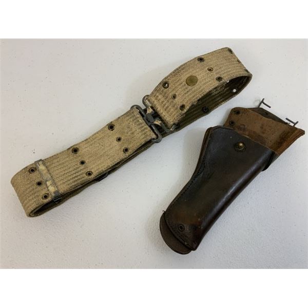 WWII US GI PISTOL BELT AND COLT HOLSTER