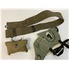 Image 1 : WWII US GI GUN BELT WITH COLD WEATHER FACE MASK AND FIRST AID POUCH KIT