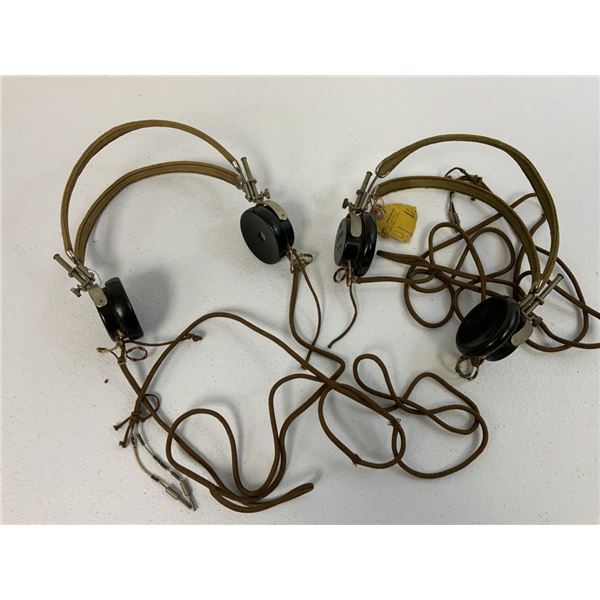 WWII US AIR FORCE LOT OF 2 HEAD SETS