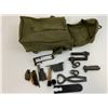Image 1 : US VINTAGE M14 RIFLE PARTS LOT WITH 1945 DATED CANVAS BAG