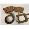 Image 2 : WWI GERMAN REENACTMENT LEATHER BELT WITH AMMO POUCHED AND SHOVEL CARRIER