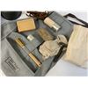 Image 3 : WWI GERMAN REENACTMENT CANVAS GAS MASK POUCH AND PERSONAL ITEMS IN THE POUCHER