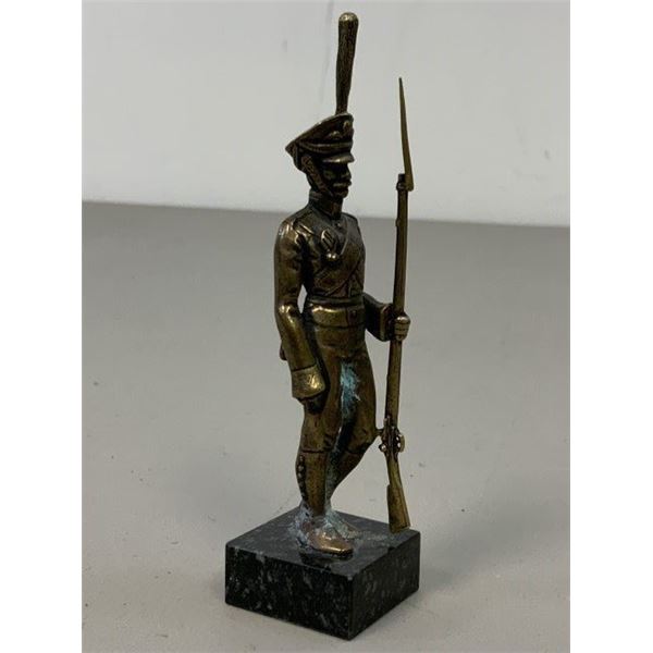 IMPERIAL RUSSIAN SOLDIER WAR OF 1812 BRONZE ON STONE BASE