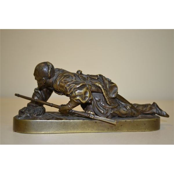 EVGENY LANCERAY IMPERIAL RUSSIAN BRONZE STATUE OF CIRCASSIAN AMBUSH