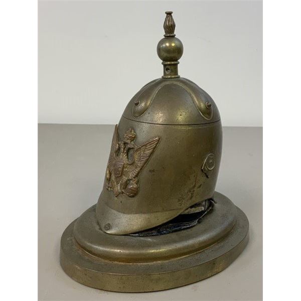 ANTIQUE IMPERIAL RUSSIAN MILITARY HELMET INK WELL
