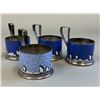 Image 1 : USSR VINTAGE RUSSIAN TRADITIONAL TEA GLASS ENAMELED HOLDERS