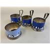 Image 3 : USSR VINTAGE RUSSIAN TRADITIONAL TEA GLASS ENAMELED HOLDERS