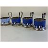 Image 4 : USSR VINTAGE RUSSIAN TRADITIONAL TEA GLASS ENAMELED HOLDERS
