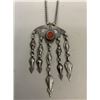 Image 2 : ANTIQUE RUSSIAN CAUCASIAN SILVER CARNELIAN DECORATED NECKLACE