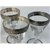Image 3 : ANTIQUE SILVER AND GLASS SET OF 5 WINE / LIQUOR GLASSES WITH MONOGRAM