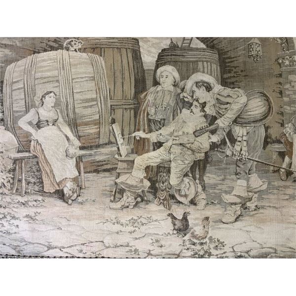 ANTIQUE 19th CENTURY FRENCH TAPESTRY D'APRES F. VINEA