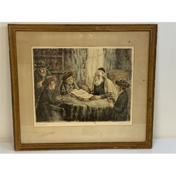 SIGNED AND FRAMED JEWISH ART PRINT
