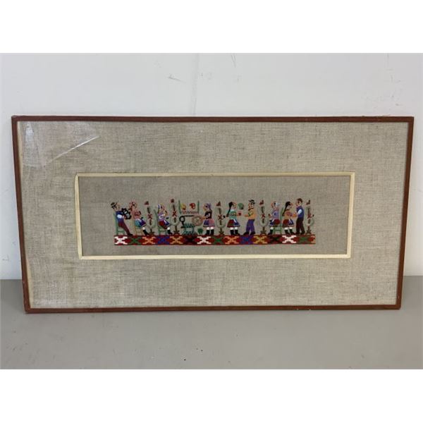 ANTIQUE UKRAINE / ROMANIA / HUNGARY / TRANSILVANIA FOLK ART FRAMED