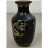 Image 2 : ANTIQUE CHINESE ENAMELED BRASS CLOISONNE VASE