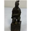 Image 4 : KNEELING CHINESE WARRIOR CARVED SOAPSTONE FIGURINE INK SEAL STAMP