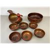 Image 5 : GROUP OF VINTAGE RUSSIAN KHOKHLOMA WOODEN BOWL BIRD KOVSH
