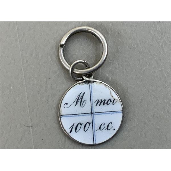 ANTIQUE IMPERIAL RUSSIAN SILVER ENAMEL PENDANT JETTON