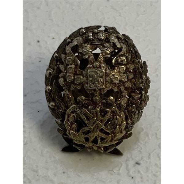 IMPERIAL RUSSIA SILVER BADGE SMALL PRINZEN SIZE AR MARKED
