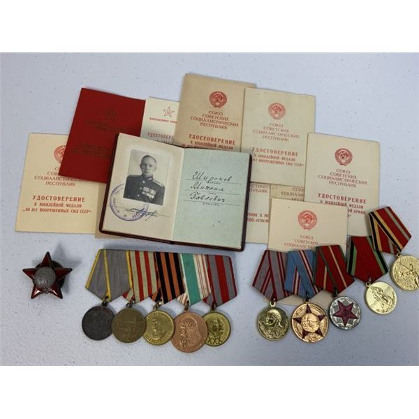 USSR SOVIET RUSSIA WWII VETERAN DOCUMENTED AWARDS MEDALS ORDERS GROUP