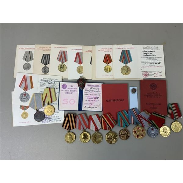 USSR SOVIET RUSSIA NKVD- KGB VETERAN DOCUMENTED AWARDS MEDALS GROUP
