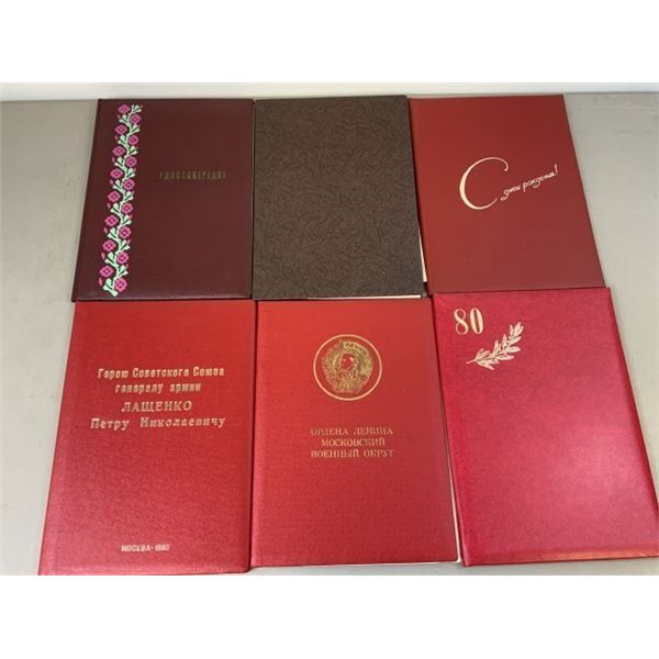 HERO OF THE USSR GENERAL LASCHENKO SET OF 6 BIRTHDAY OFFICIAL LETTERS SIGNED