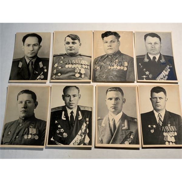 USSR LOT OF 9 PHOTOS HEROES OF SOVIET UNION COMMANDERS