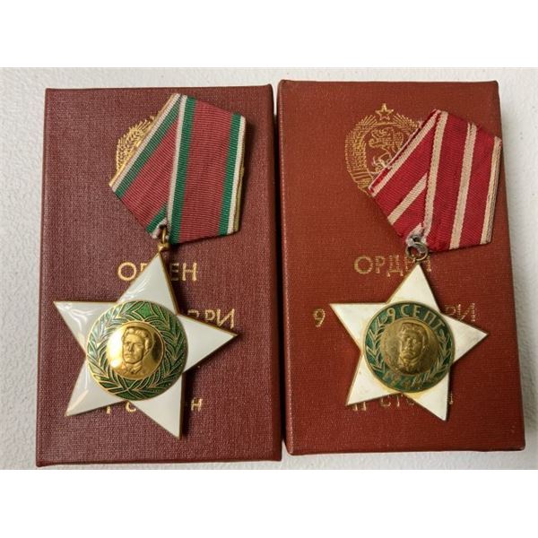 REPUBLIC OF BULGARIA LOT OF 2 ORDERS WITH BOXES