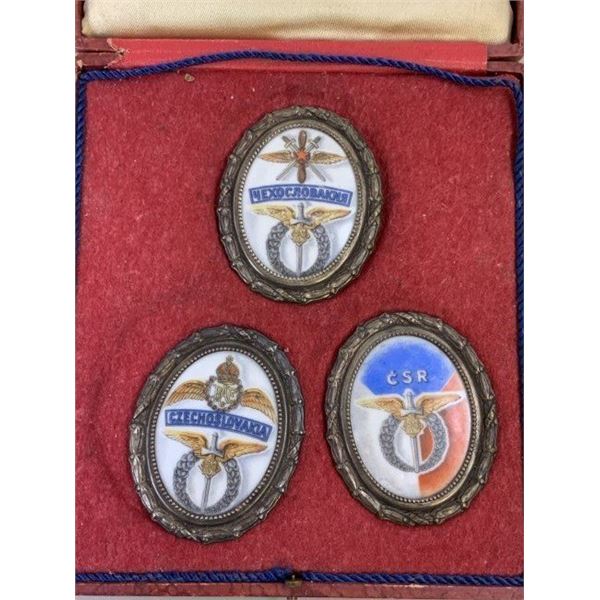 WWII COMMEMORATIVE MEDALLIONS FOR A CZECHOSLOVAKIAN PILOT IN CASE
