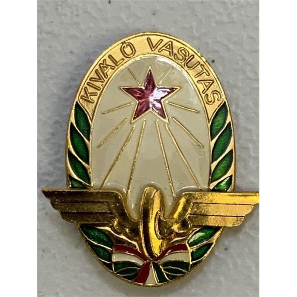 HUNGARY RAILWAY EXCELLENT SERVICE BADGE