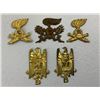 Image 1 : WWII ITALIAN BRASS CAP BADGES INSIGNIAS LOT OF 5
