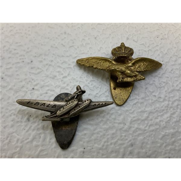 WWII ITALIAN PILOTS SEA AND LAND LAPEL PINS LOT OF 2