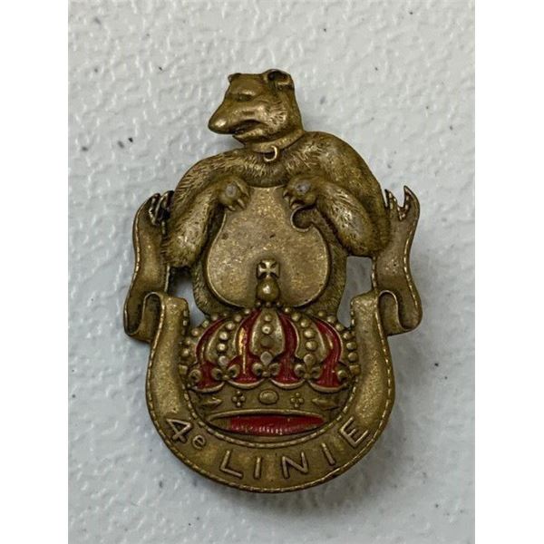 BELGIUM KINGDOM WWI 4e LINIE REGIMENTAL BADGE