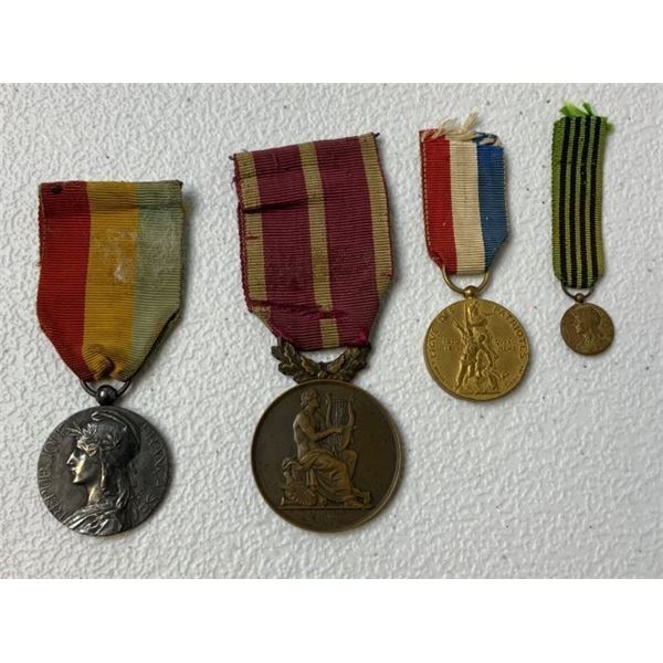 ANTIQUE FRENCH REPUBLIC MEDALS LOT OF 4