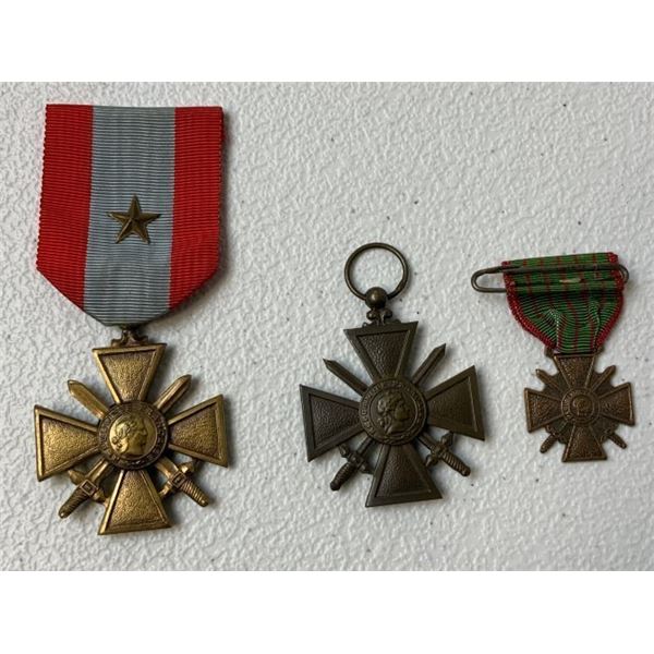 ANTIQUE FRENCH REPUBLIC MEDALS LOT OF 3