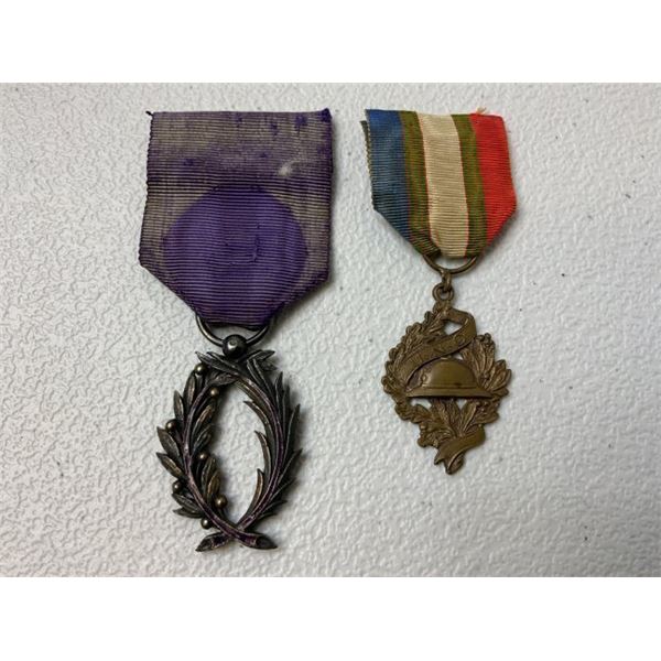 ANTIQUE FRENCH REPUBLIC MEDALS LOT OF 2