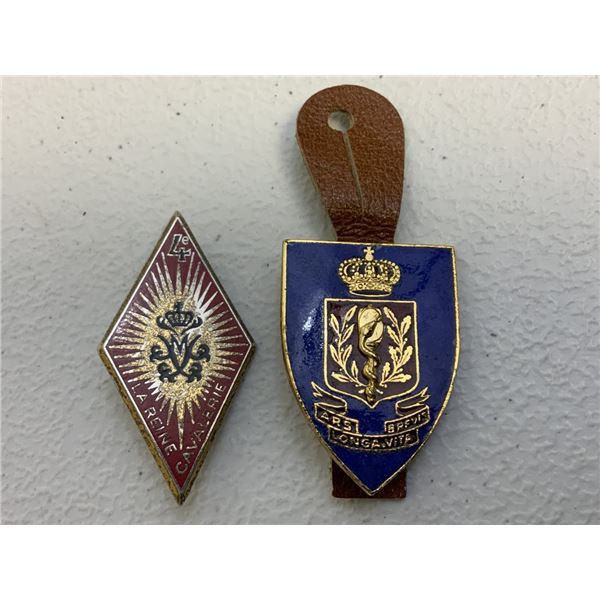 VINTAGE FRENCH MILITARY BADGES LOT OF 2