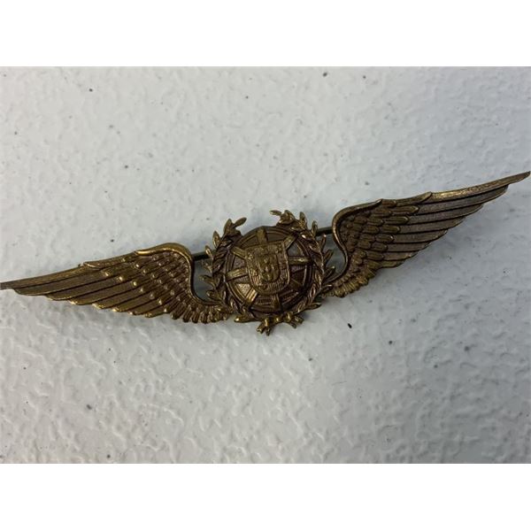 WWII PORTUGUESE AIR FORCE BRONZE PILOT WINGS BY A.C.T.
